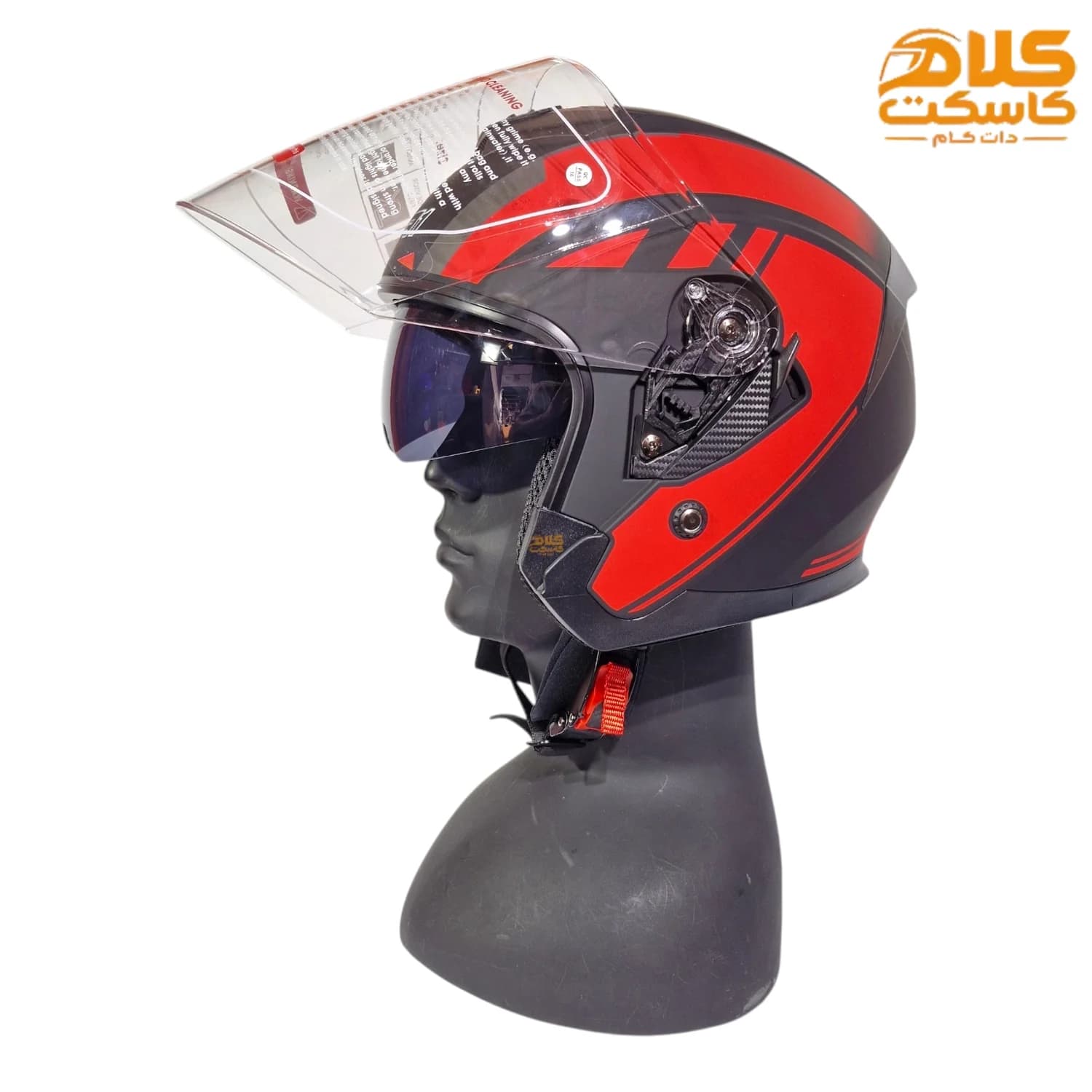 کلاه کاسکت بدون فک اسکوتری DA1 مدل 405 BLK-RED — تصویر ۱۲