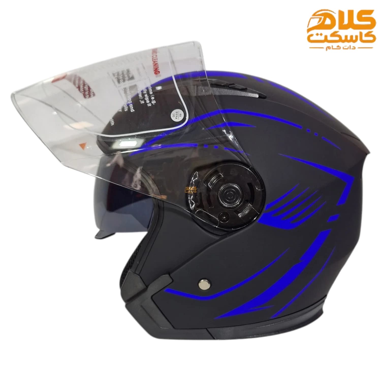 کلاه کاسکت بدون فک DA1 مدل 402 BLACK-BLUE — تصویر ۱۱