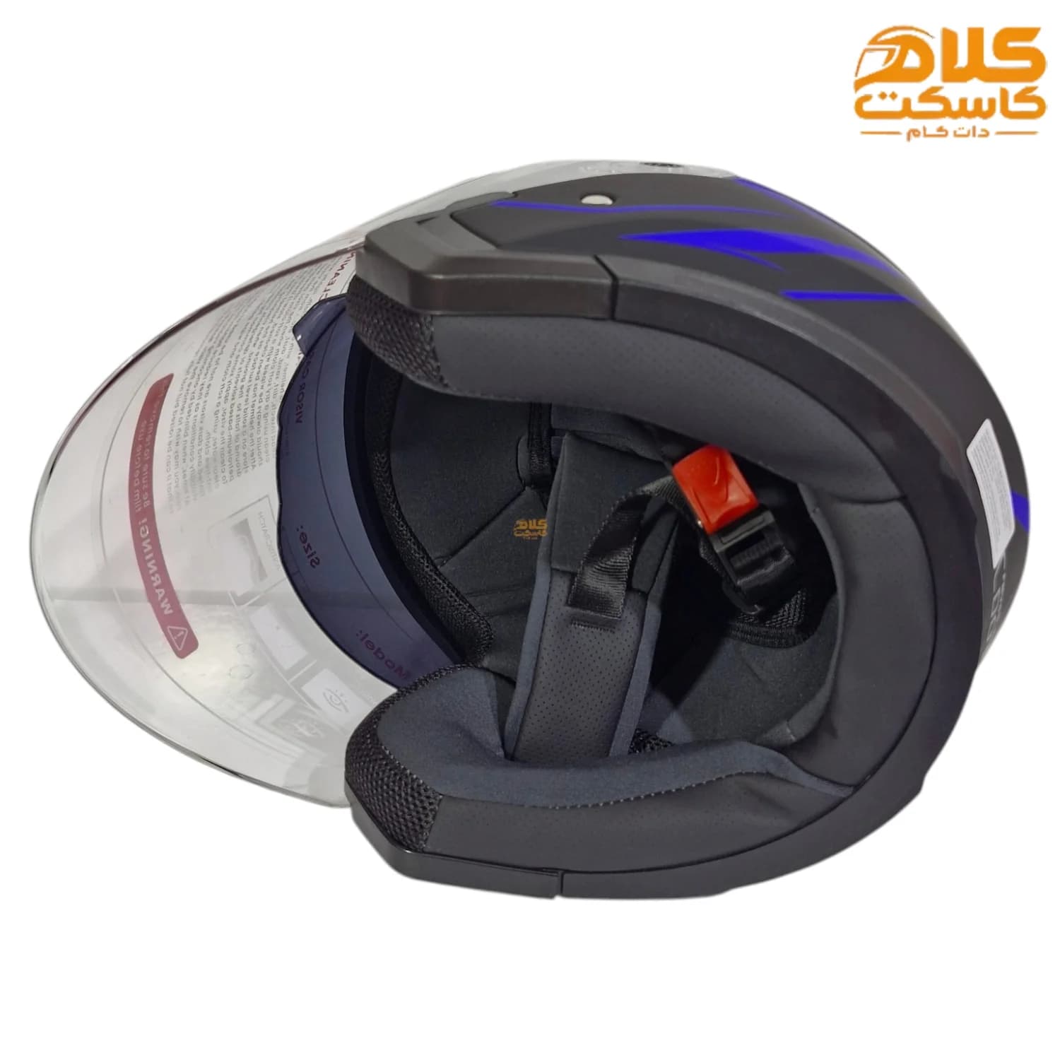 کلاه کاسکت بدون فک DA1 مدل 402 BLACK-BLUE — تصویر ۸