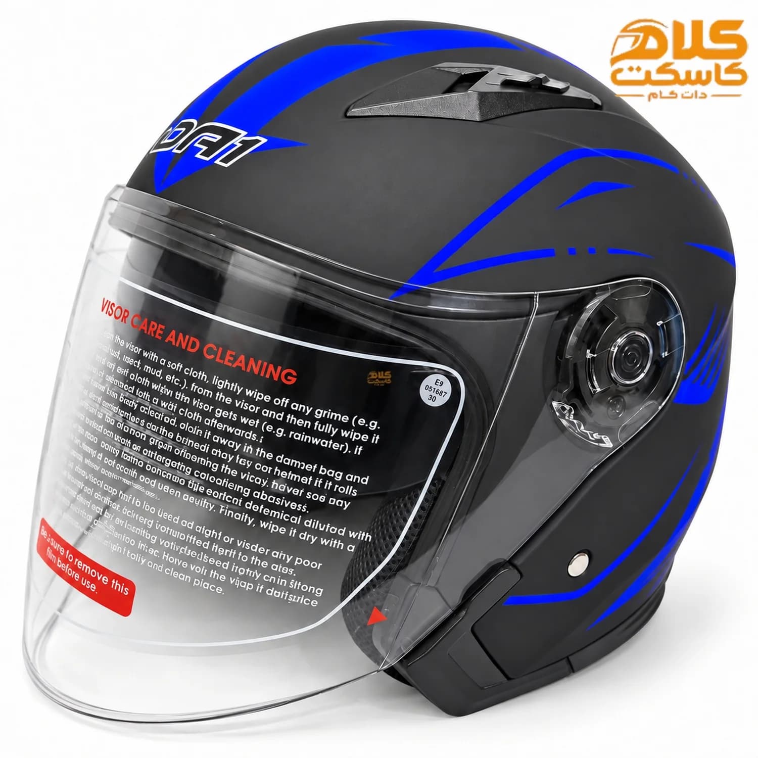 کلاه کاسکت بدون فک DA1 مدل 402 BLACK-BLUE