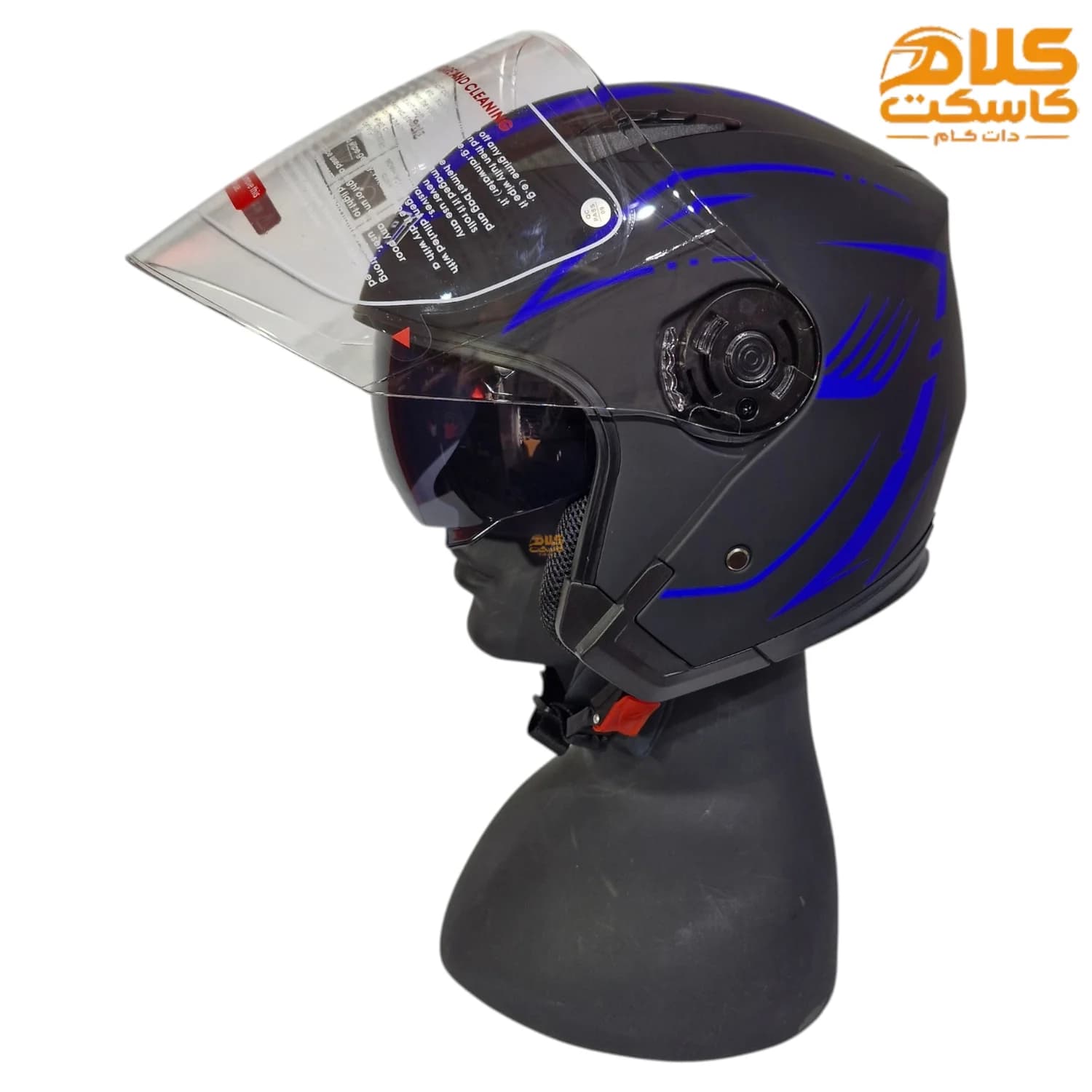 کلاه کاسکت بدون فک DA1 مدل 402 BLACK-BLUE — تصویر ۴