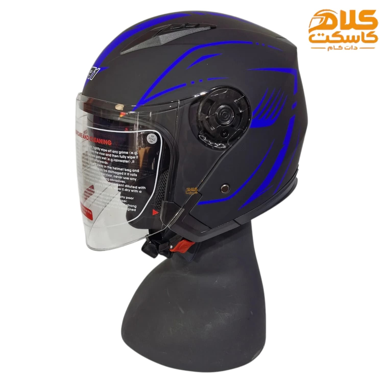 کلاه کاسکت بدون فک DA1 مدل 402 BLACK-BLUE — تصویر ۵
