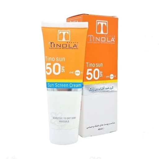 کرم ضد آفتاب SPF50 بی رنگ مناسب پوست خشک تینولا — تصویر ۲