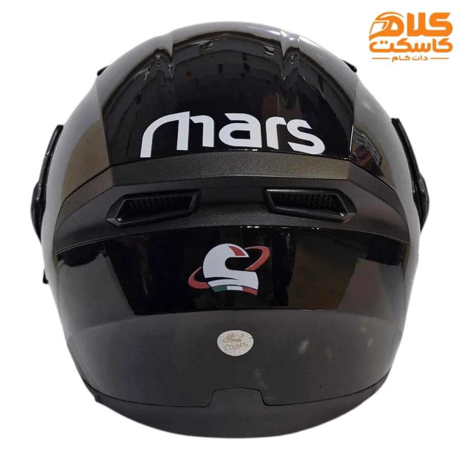 کلاه کاسکت فک متحرک مشکی براق MARS — تصویر ۵