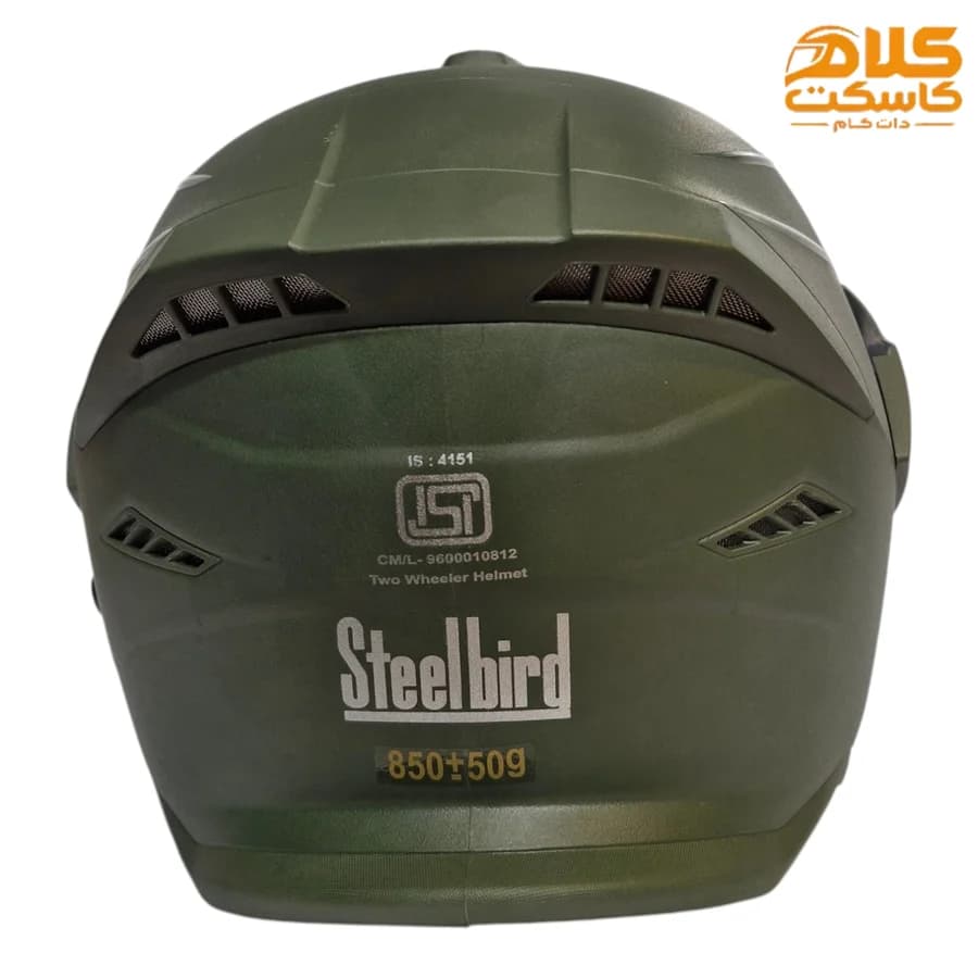 کلاه کاسکت بدون فک سبک وزن steelbird سبز لجنی — تصویر ۱۲