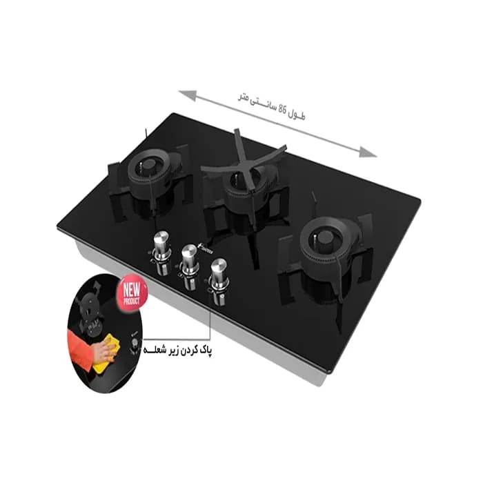 اجاق گاز صفحه ای شیشه ای داتیس مدل DG 385 — تصویر ۳