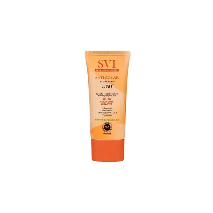 کرم ضدآفتاب بی رنگ SPF50 مناسب پوست چرب اس وی آی