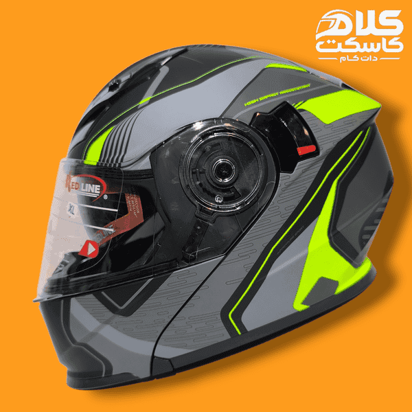 کلاه کاسکت فک متحرک REDLINE 939 ردلاین فسفری — تصویر ۹