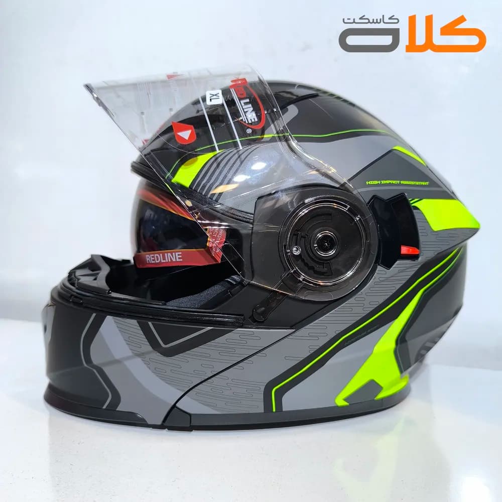 کلاه کاسکت فک متحرک ردلاین مدل 939 Greenblk — تصویر ۱۲