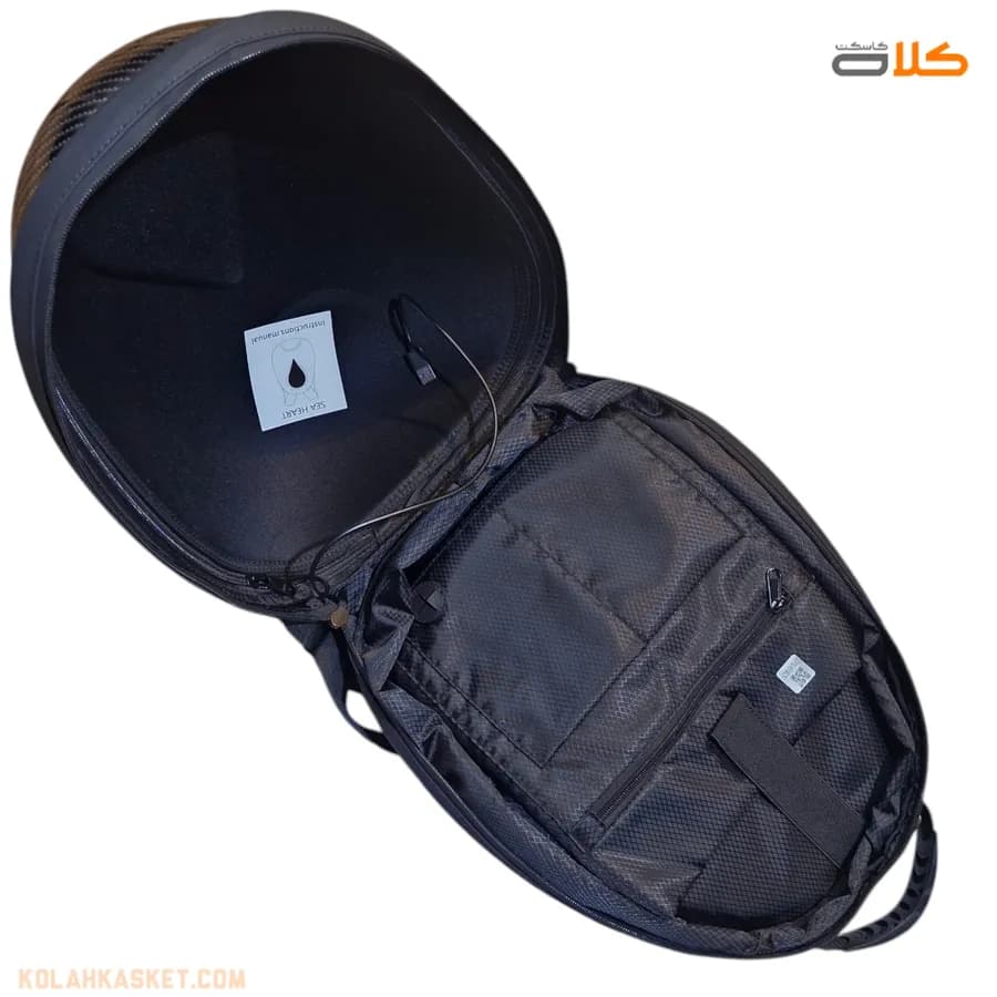 کوله پشتی هوشمند LED دار کربن دو زیپ (اپلیکیشن دار) کد E200 — تصویر ۱۰