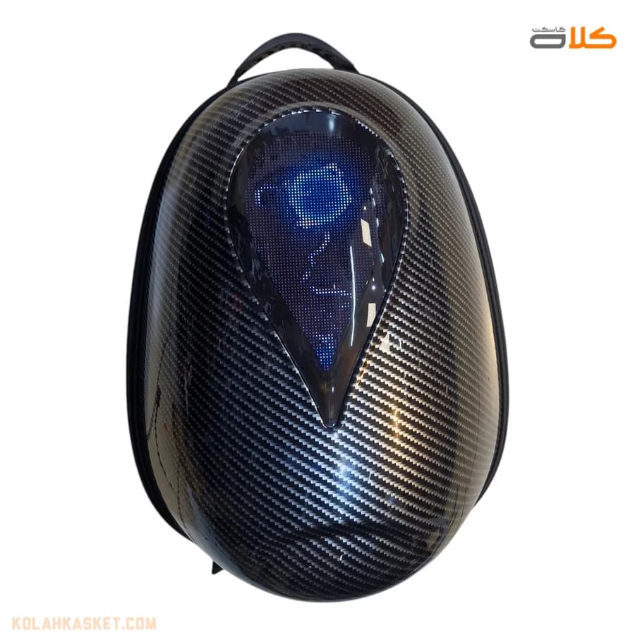 کوله پشتی هوشمند LED دار کربن دو زیپ (اپلیکیشن دار) کد E200 — تصویر ۳
