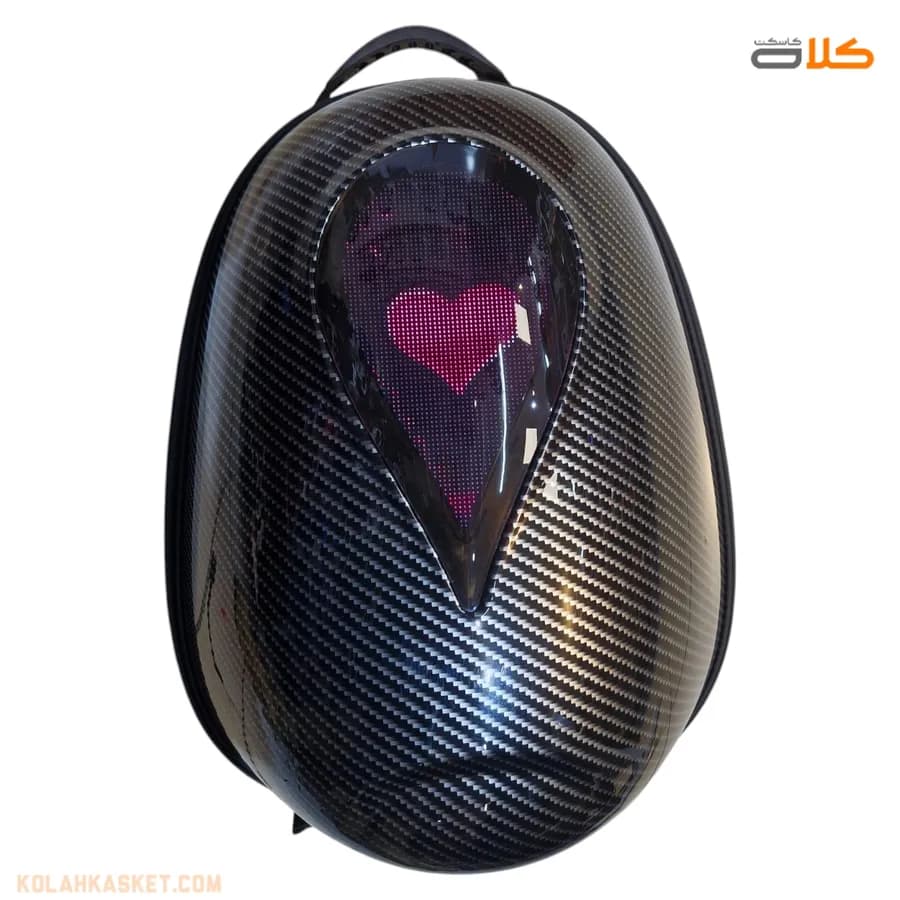 کوله پشتی هوشمند LED دار کربن دو زیپ (اپلیکیشن دار) کد E200