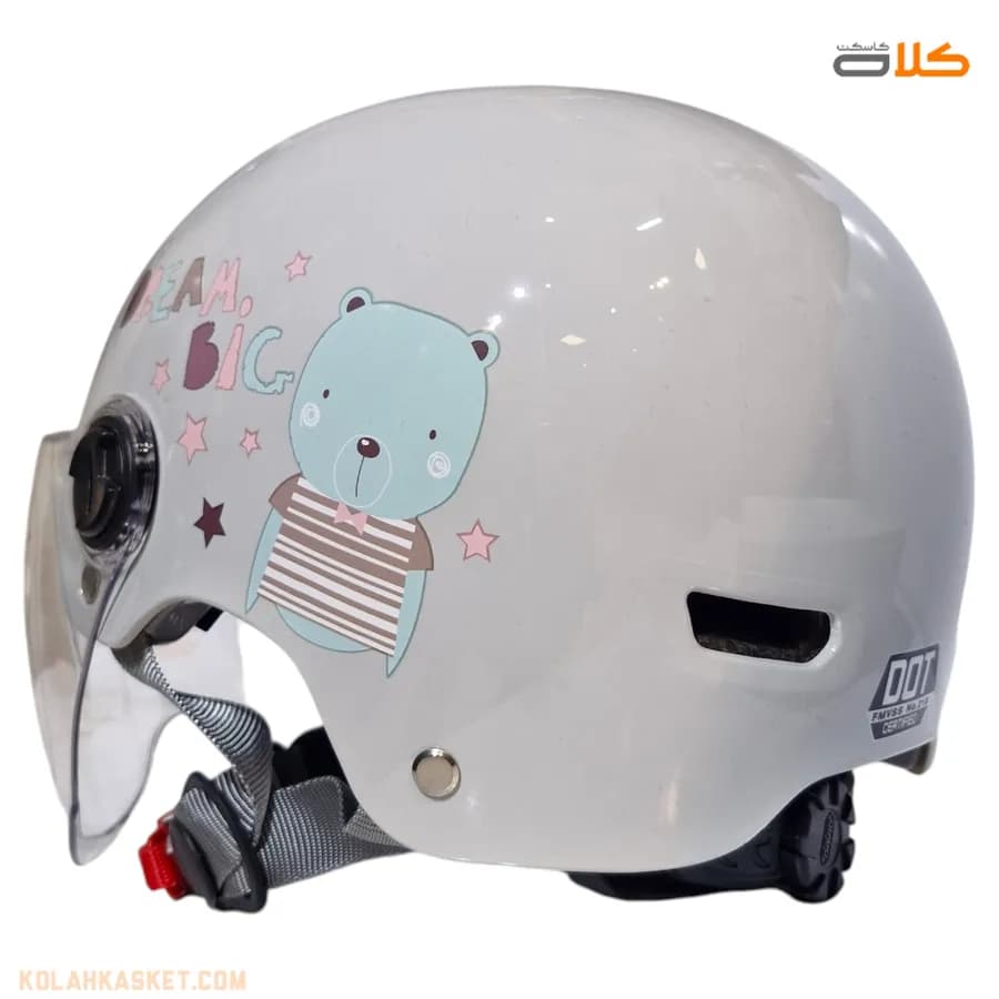 کلاه کاسکت اسکوتری رنگ طوسی TOP+ با قابلیت تنظیم سایز — تصویر ۸