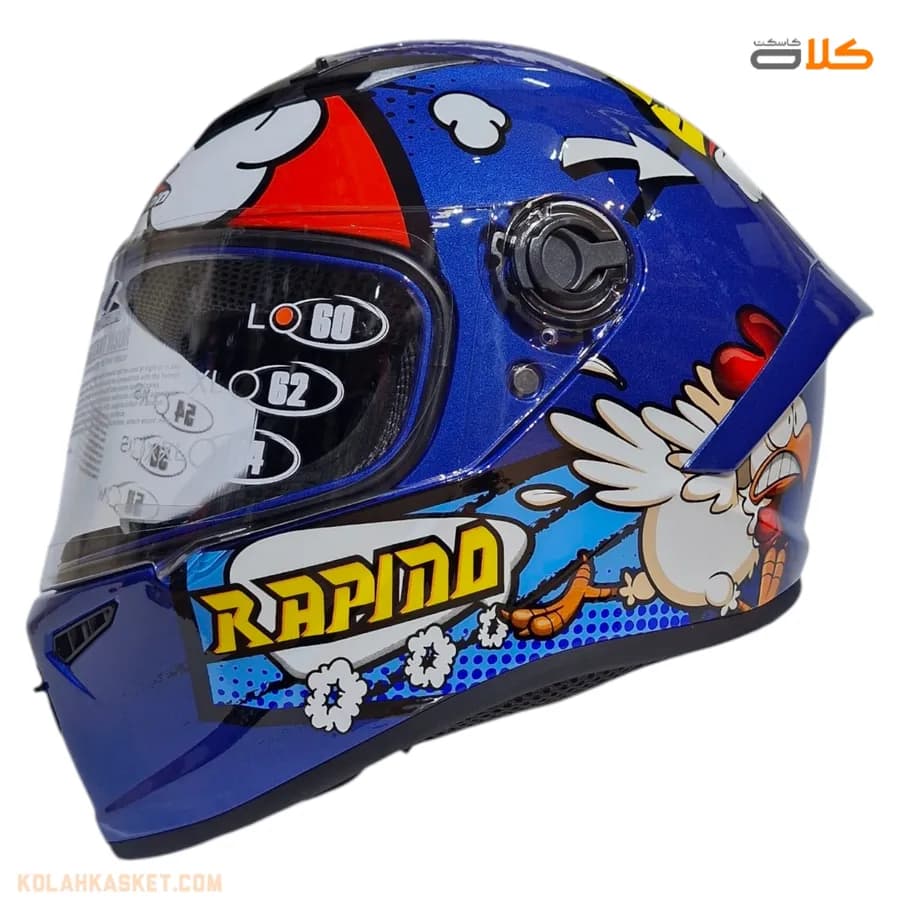 کلاه کاسکت راپیدو مدل 450 BLUE chicken — تصویر ۸