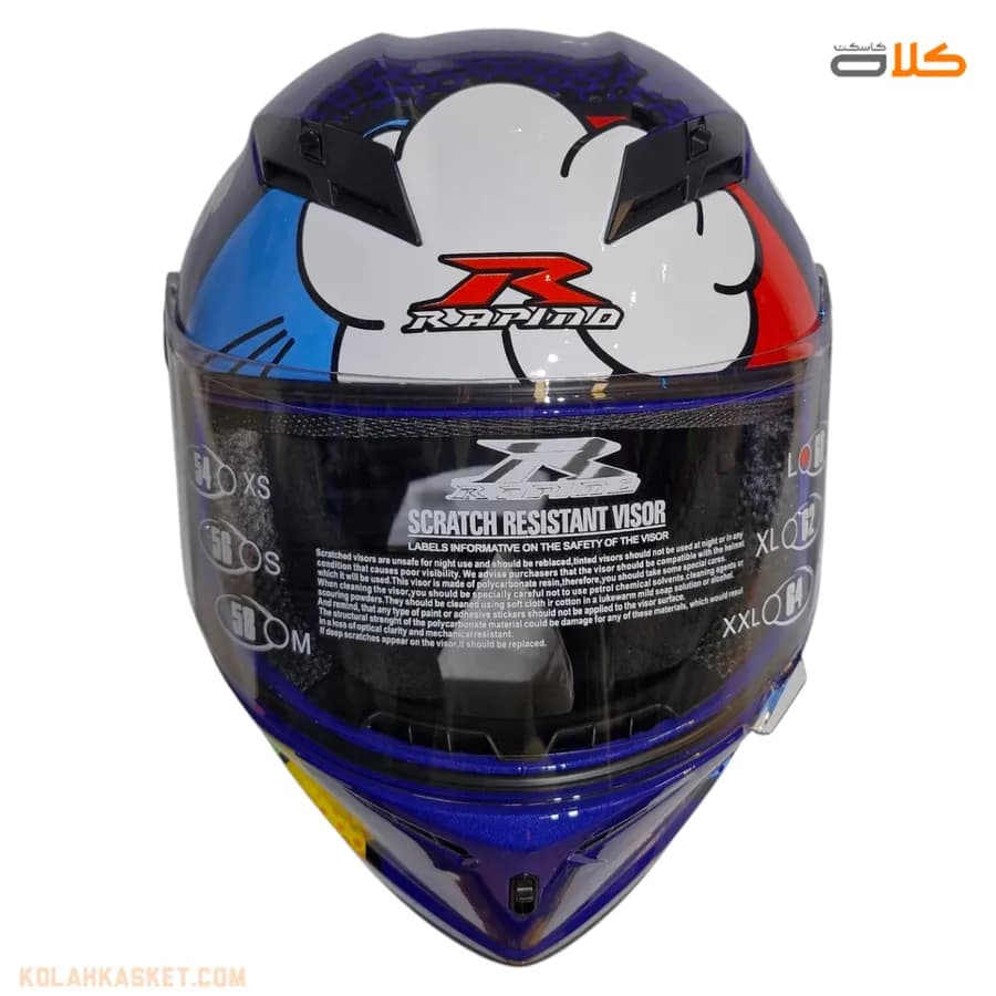 کلاه کاسکت راپیدو مدل 450 BLUE chicken — تصویر ۵