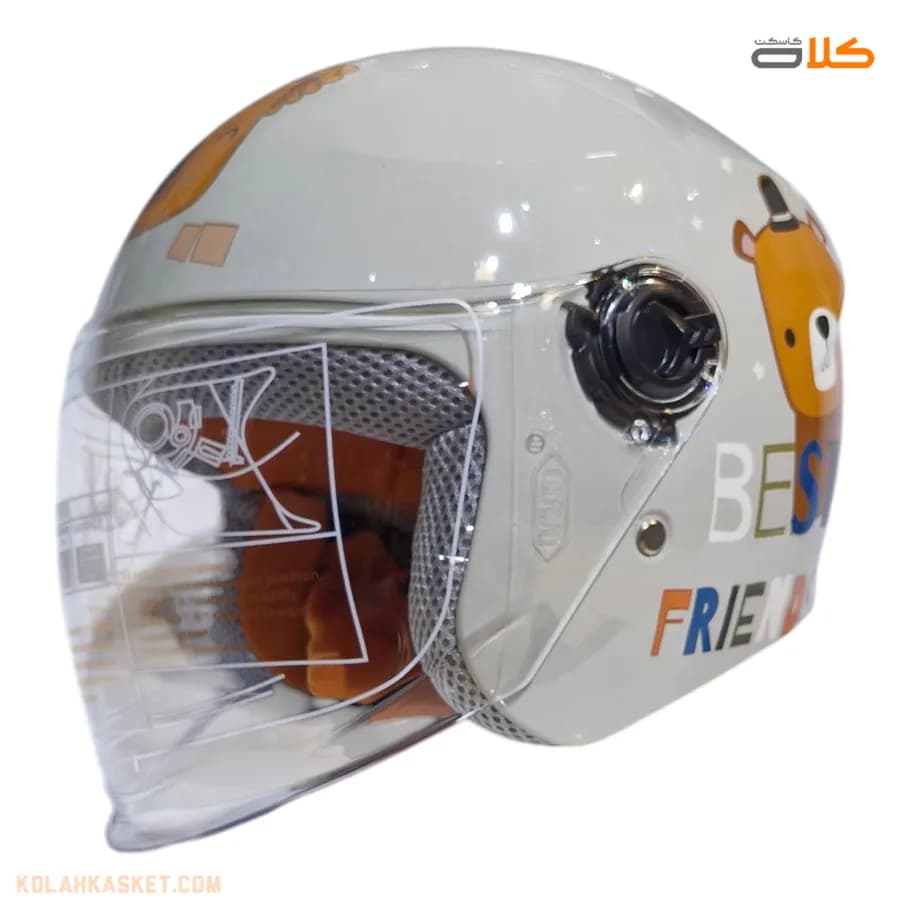 کلاه کاسکت کودک بدون فک TOP+ طوسی روشن — تصویر ۶