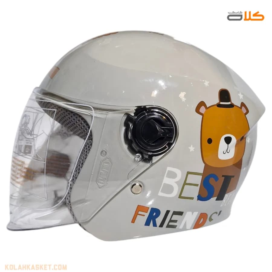 کلاه کاسکت کودک بدون فک TOP+ طوسی روشن — تصویر ۲