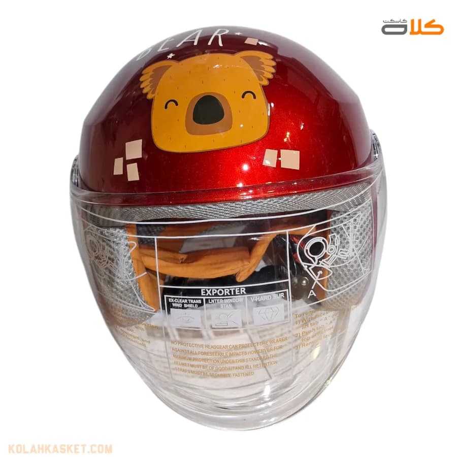 کلاه کاسکت بچگانه رنگ زرشکی TOP+ — تصویر ۴