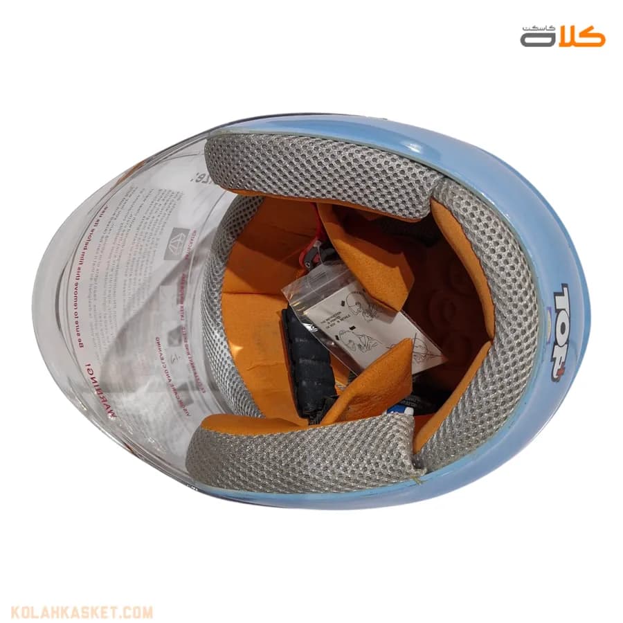 کلاه کاسکت بچه گانه بدون فک TOP+ رنگ آبی — تصویر ۵