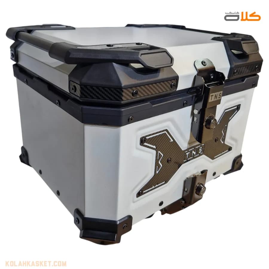باکس موتور سیکلت فلزی رنگ سفید 45 لیتری TNS — تصویر ۲