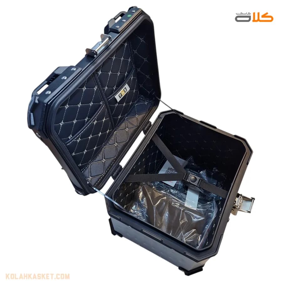 باکس موتور سیکلت 45 لیتری TNS رنگ نقره ای — تصویر ۸