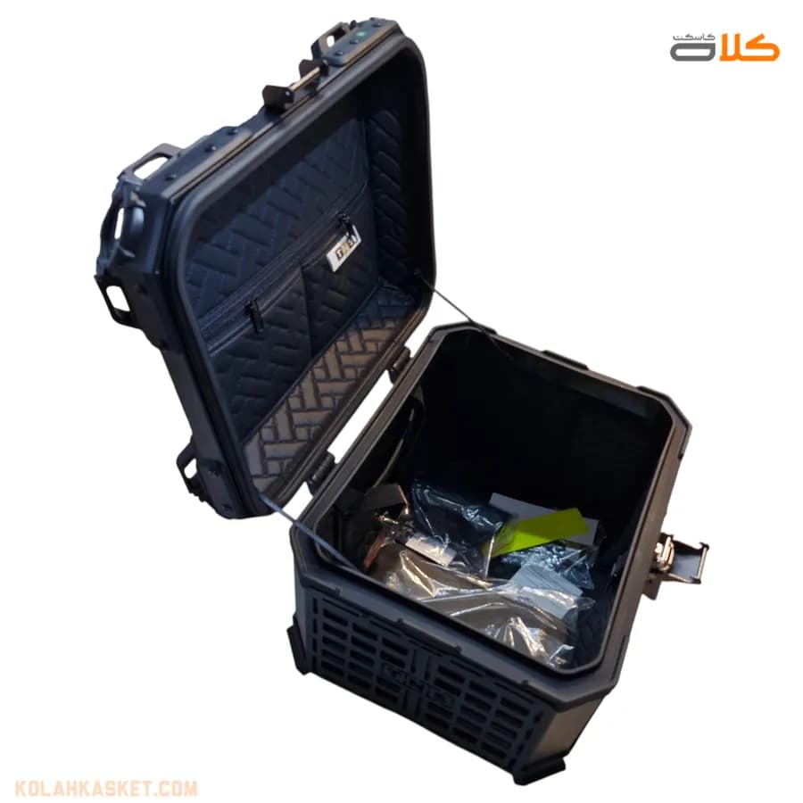 باکس موتور سیکلت 45 لیتری TNS مشکی دو لایه — تصویر ۸