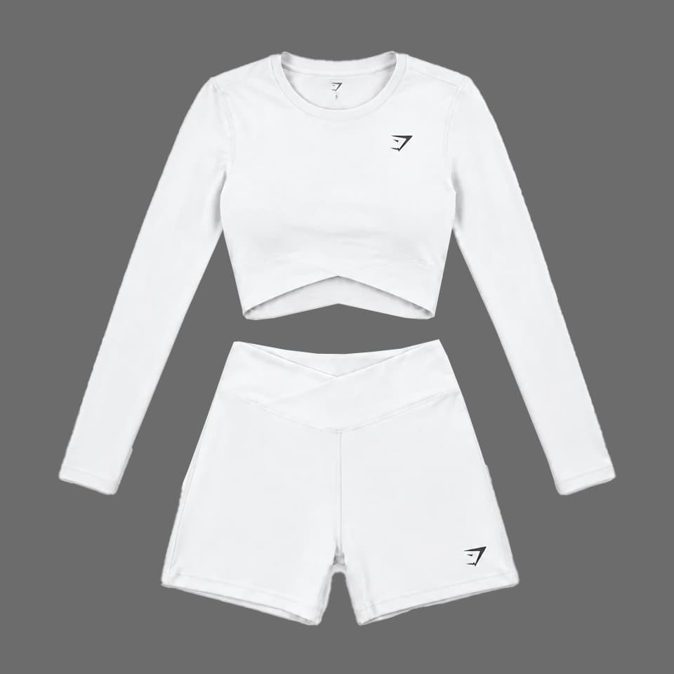 ست نیم تنه آستین بلند و بایکر مدل جیمشارک GYMSHARK کد 406196 — تصویر ۵