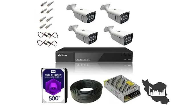 پکیج دوربین مداربسته ۴ دوربین فول اچ دی دید درشب رنگی ( DVR برایتون ) — تصویر ۲