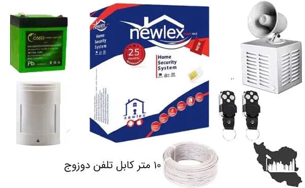 دزدگیر نیولکس Newlex پکیج کامل (سیم کارتی + خط تلفن) — تصویر ۲