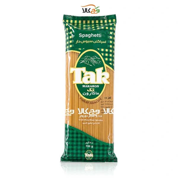 اسپاگتی سبوس‌دار دیابتی قطر 1.5 تک ماکارون – 700 گرم