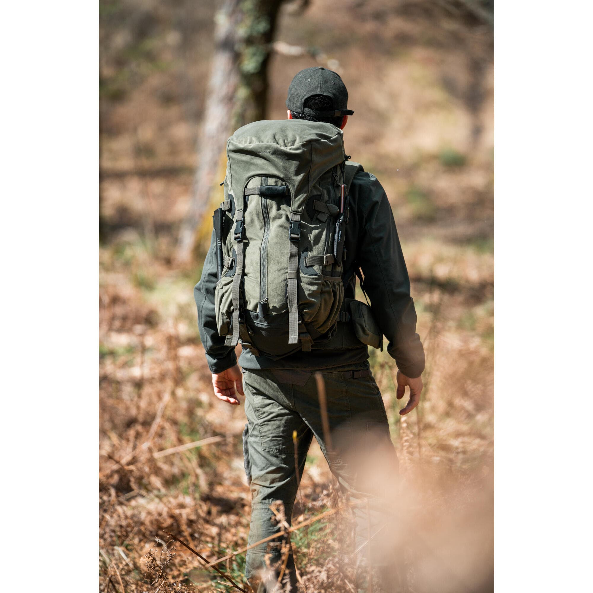 کوله پشتی شکار سولوگناک 45 به 90 لیتری بوشکرفت Solognac Modular Backpack – Hunting and Nature Observation – Green – 45/90L – Big Game — تصویر ۲