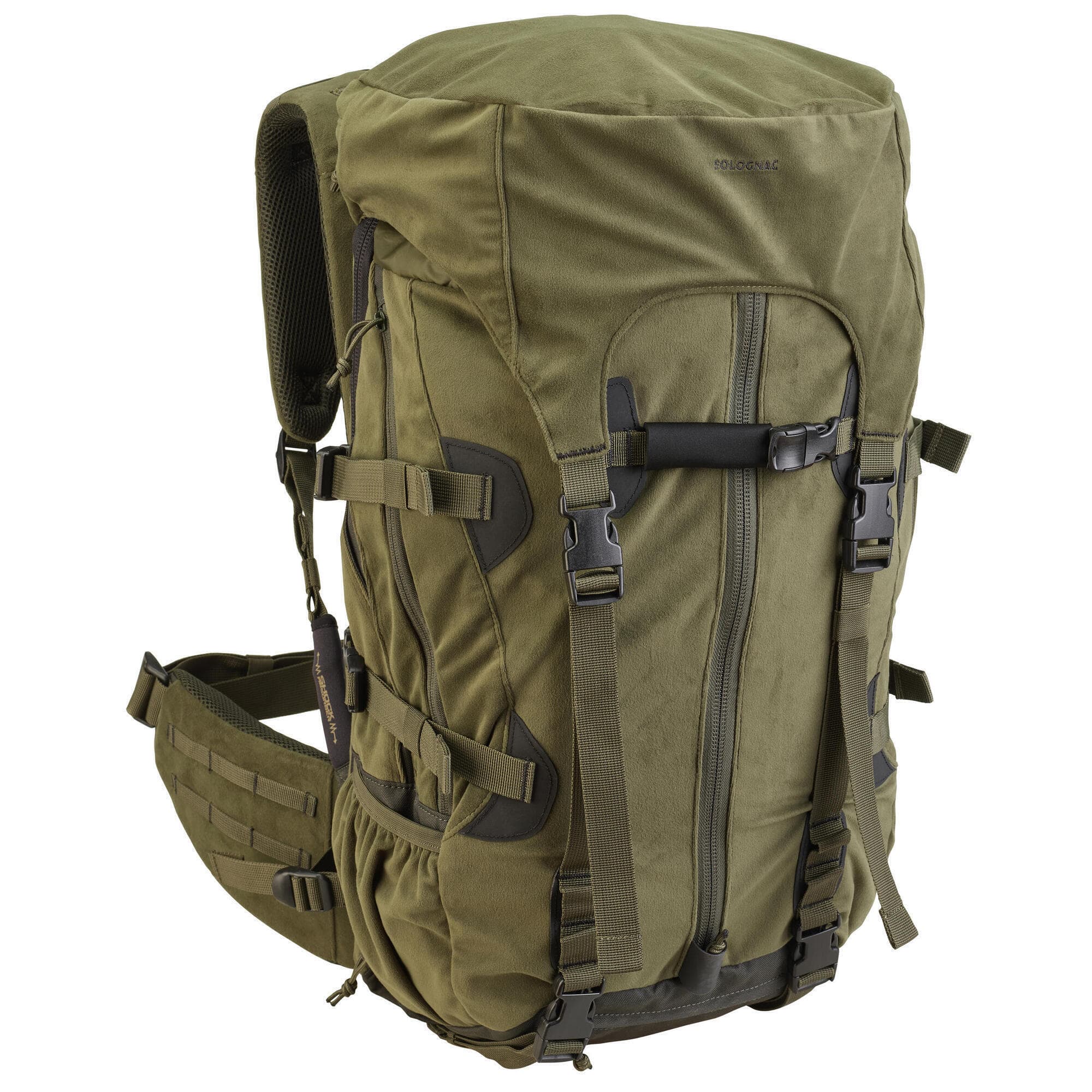 کوله پشتی شکار سولوگناک 45 به 90 لیتری بوشکرفت Solognac Modular Backpack – Hunting and Nature Observation – Green – 45/90L – Big Game