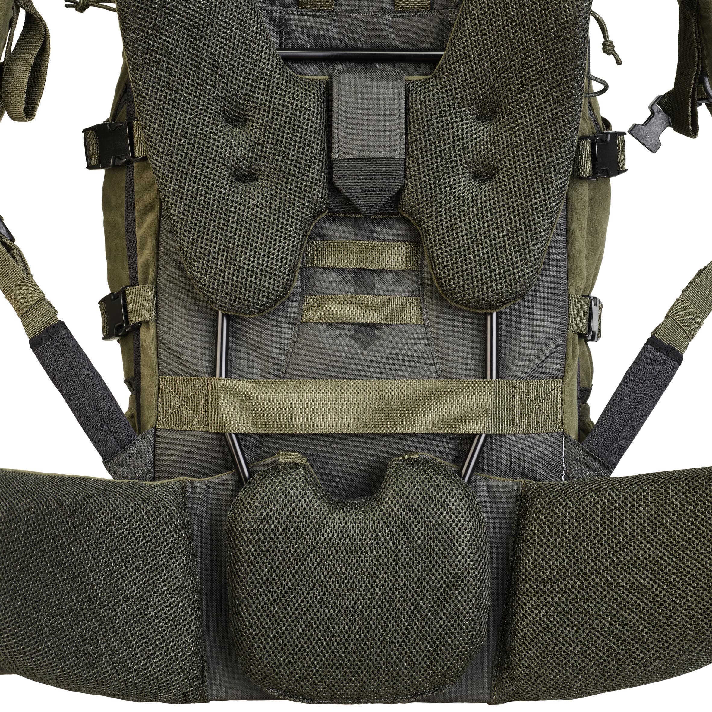 کوله پشتی شکار سولوگناک 45 به 90 لیتری بوشکرفت Solognac Modular Backpack – Hunting and Nature Observation – Green – 45/90L – Big Game — تصویر ۸