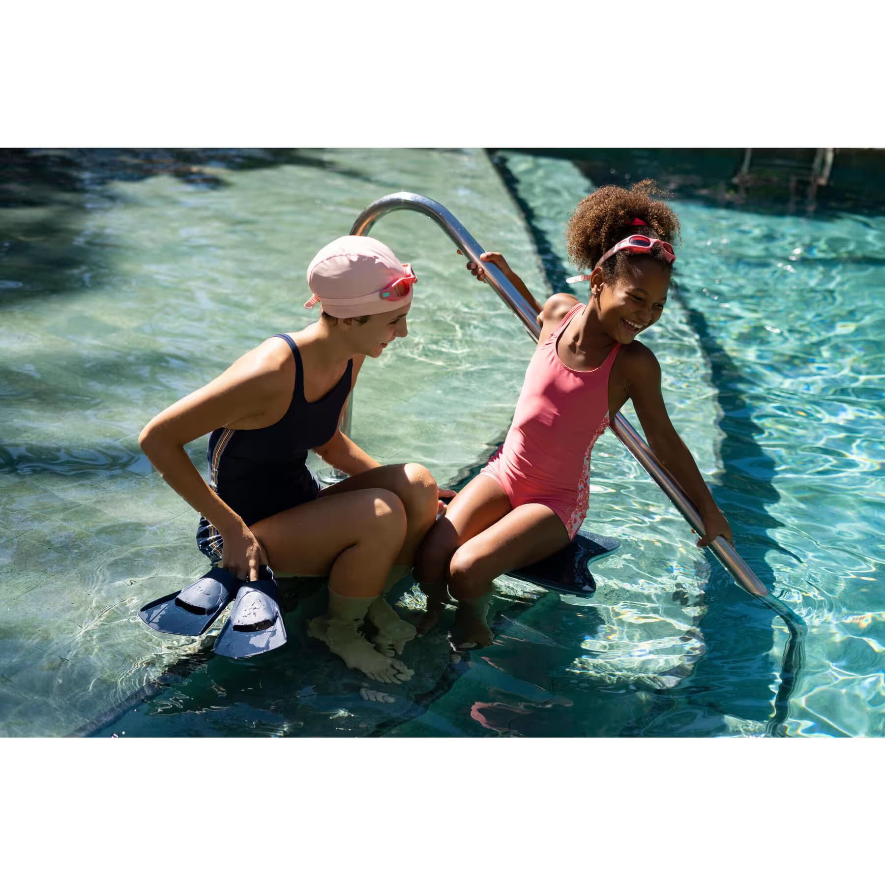 عینک شنا نابایجی کودکان – دکتلون Nabaiji Swimming Goggles – Small Size – Pink/Turquoise – Transparent Lenses – Soft — تصویر ۷