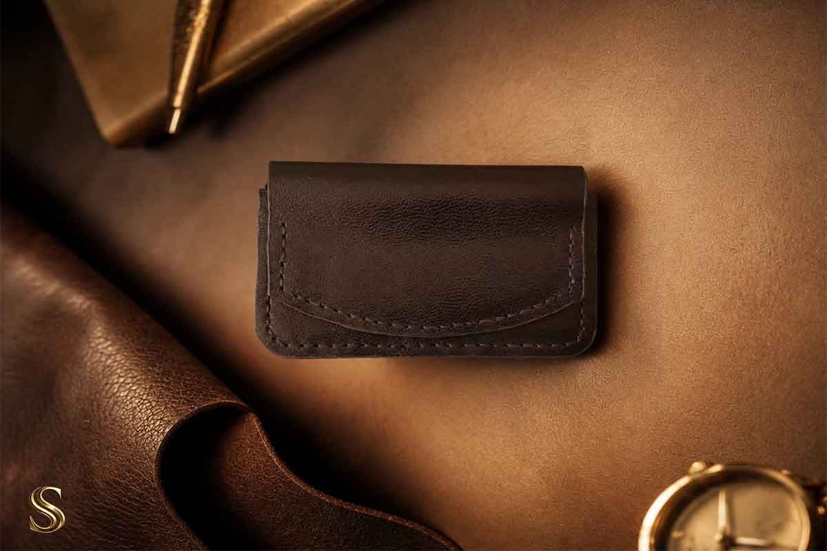 جا کارتی چرم طبیعی طرح آکاردئونی آهنربایی