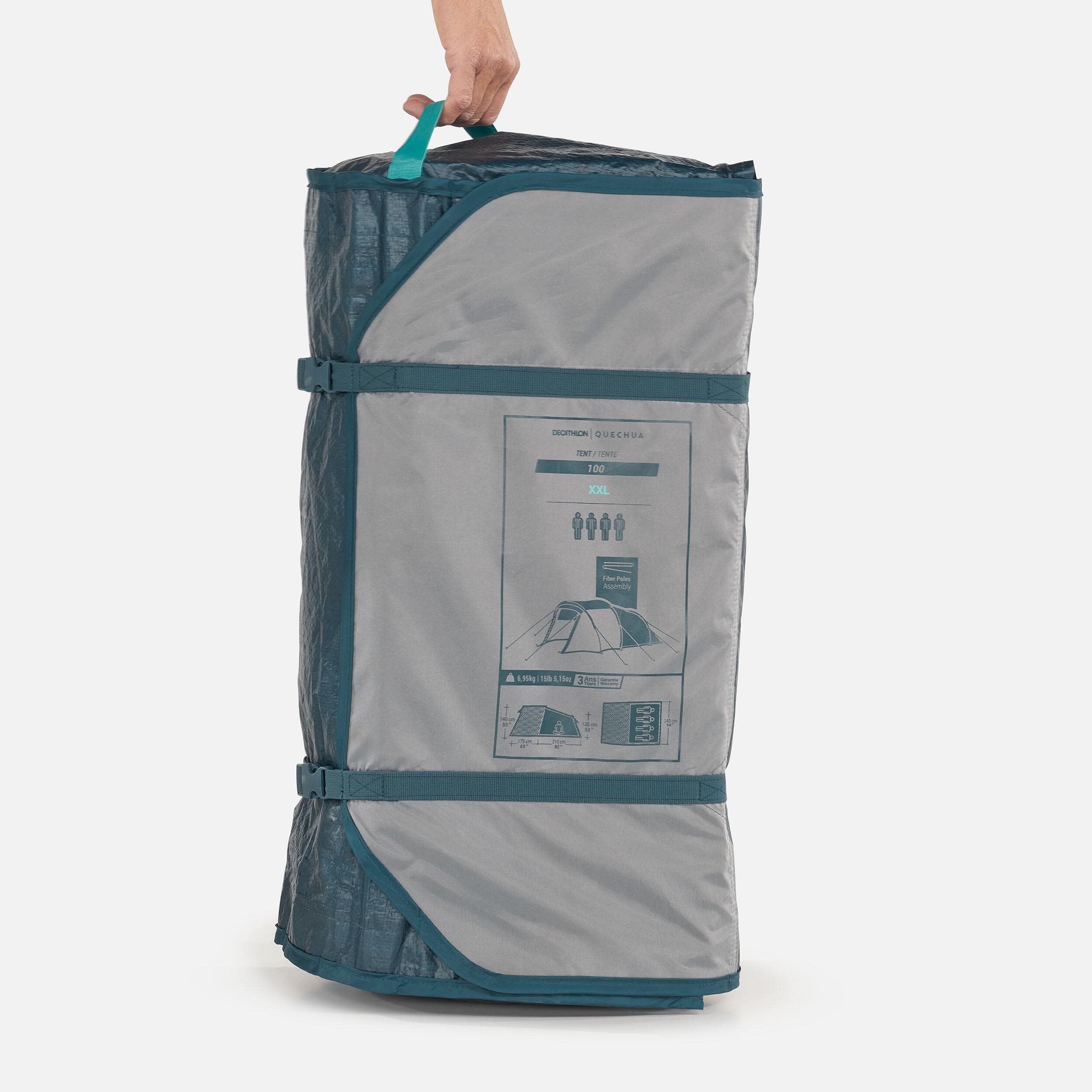 چادر کمپینگ کچوا 4 نفره – 2 ایکس لارج Quechua Camping Tent – 4 Persons – XXL Size – MH100 — تصویر ۱۲