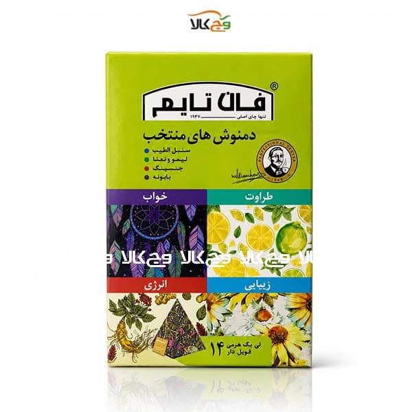 دمنوش‌ منتخب (سنبل الطیب، لیمونعنا، جنسینگ، بابونه) فان تایم – 14 عددی