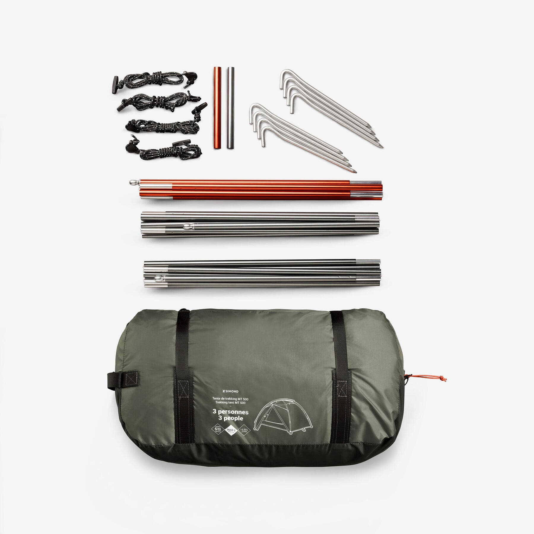 چادر فورکلاز – 3 نفره ترکینگ Forclaz Trekking Dome Tent – 3 Person – MT500 — تصویر ۸