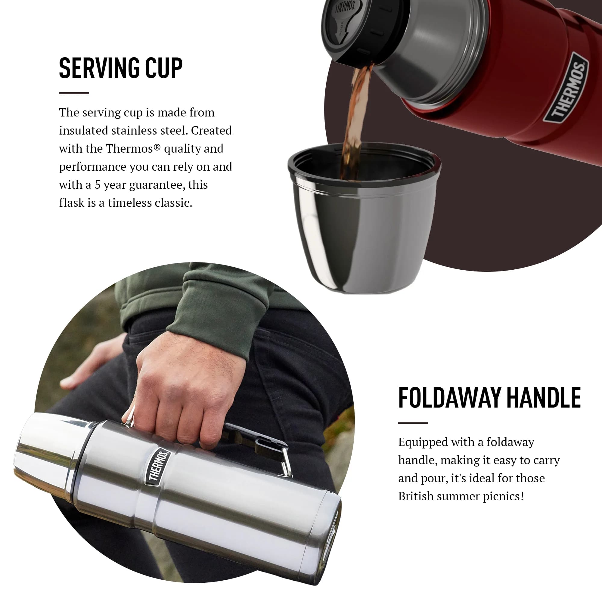 فلاسک ترموس 1.2 لیتر استیل Thermos Stainless King Flask 1200ML — تصویر ۱۲