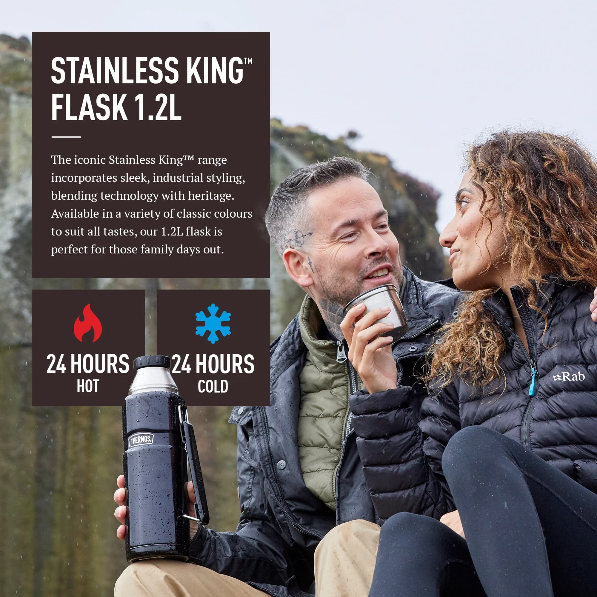 فلاسک ترموس 1.2 لیتر استیل Thermos Stainless King Flask 1200ML — تصویر ۲