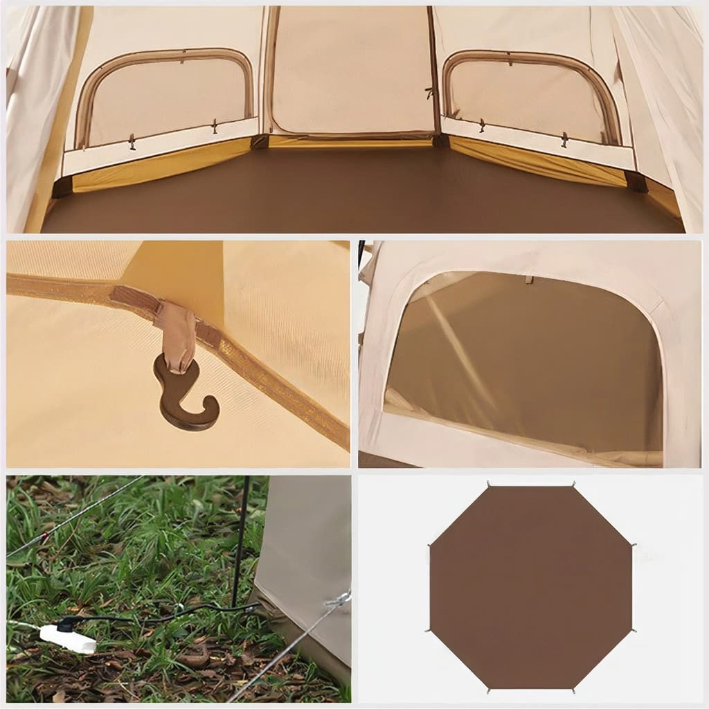 چادر مغولی هشت ضلعی نیچرهایک – 3 تا 4 نفره کمپینگ Naturehike Octagonal Mongolian Glamping Tent – NH22ZP012 — تصویر ۱۲