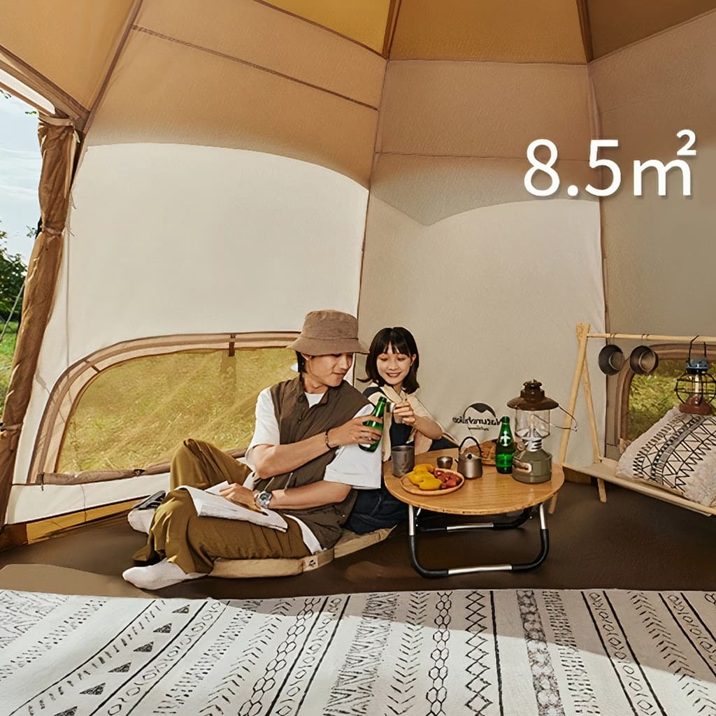 چادر مغولی هشت ضلعی نیچرهایک – 3 تا 4 نفره کمپینگ Naturehike Octagonal Mongolian Glamping Tent – NH22ZP012 — تصویر ۸