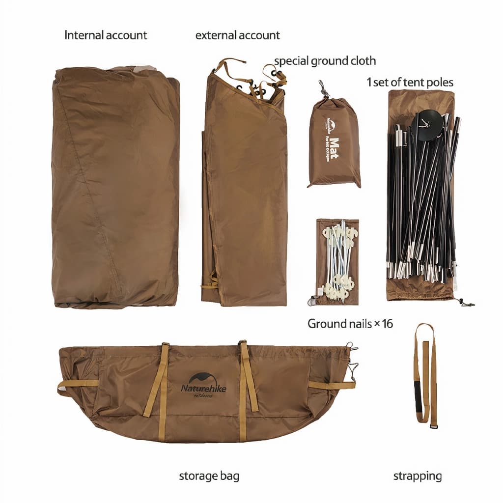 چادر مغولی هشت ضلعی نیچرهایک – 3 تا 4 نفره کمپینگ Naturehike Octagonal Mongolian Glamping Tent – NH22ZP012 — تصویر ۵