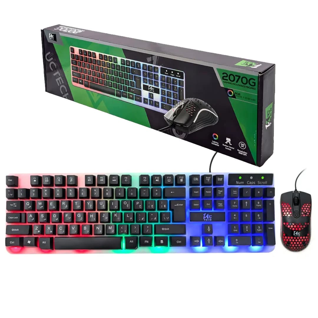 کیبورد و موس گیمینگ یوسیتک مدل 2070G