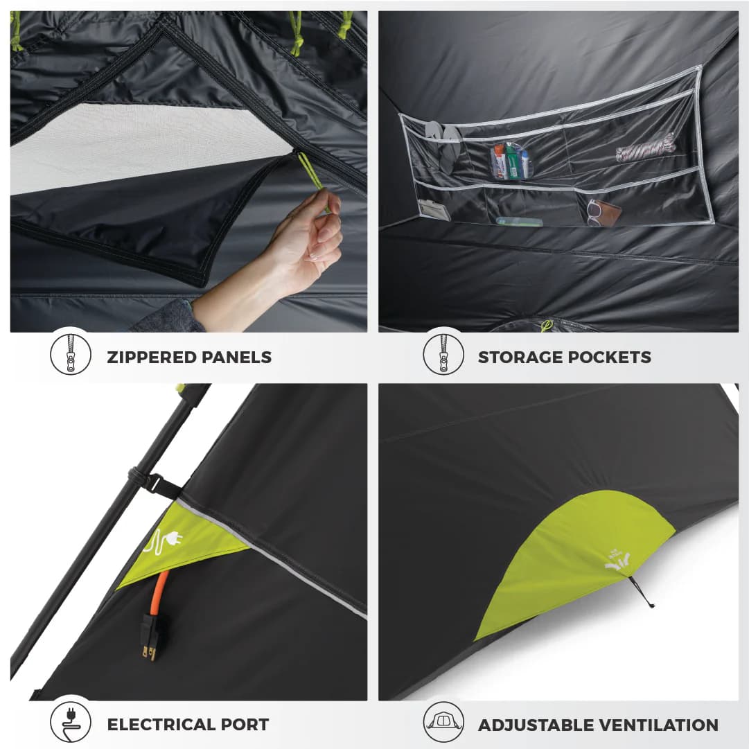 چادر کر اتومات – 6 نفره کمپینگ – بلاک نور آفتاب Core 6 Person Instant Cabin Blockout Tent — تصویر ۵