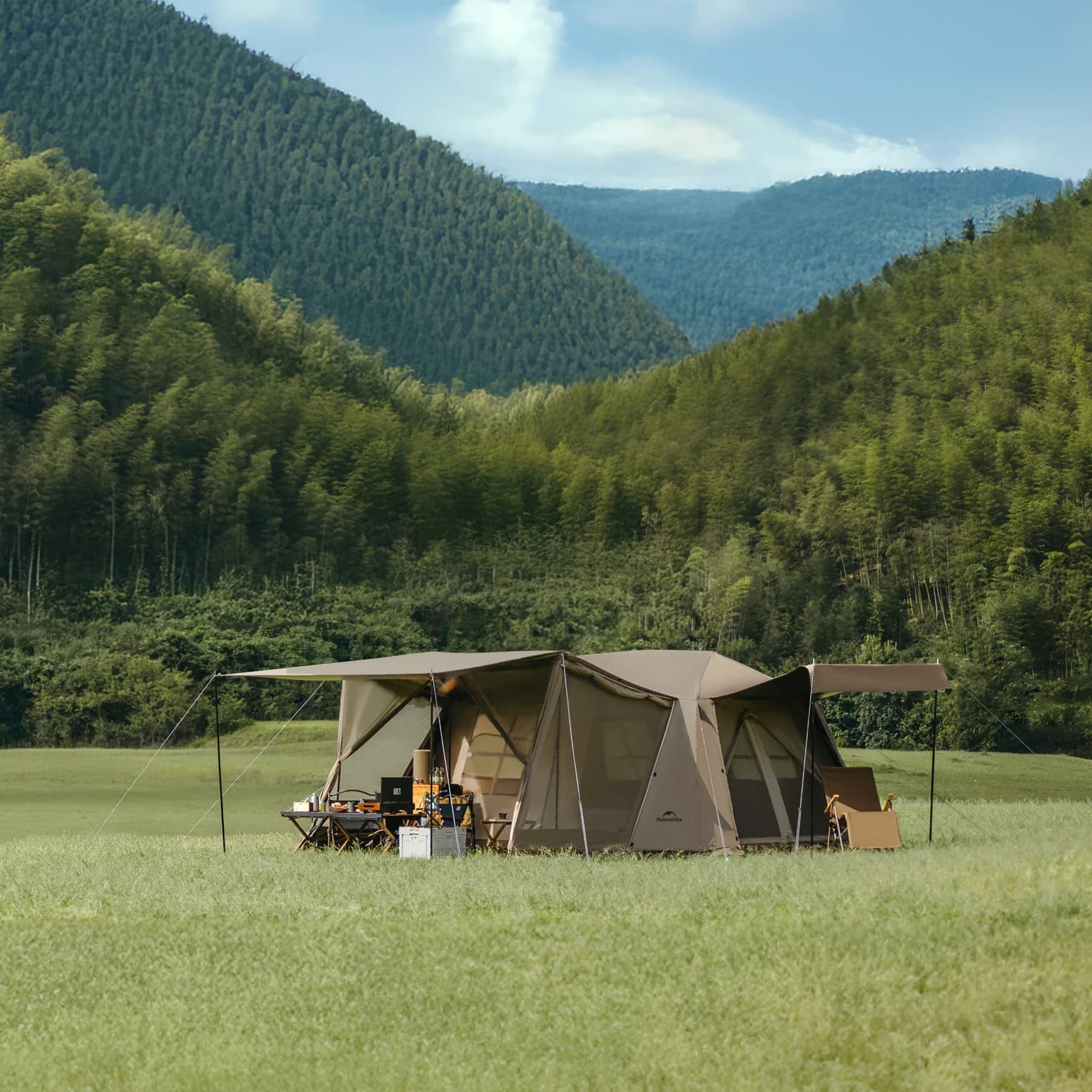 چادر نیچرهایک اتومات – 8 نفره کمپینگ – سری تیتانیوم چهار فصل Naturehike Village 13 Ridge Automatic 4 Season Tent – CNH22ZP004.T — تصویر ۸