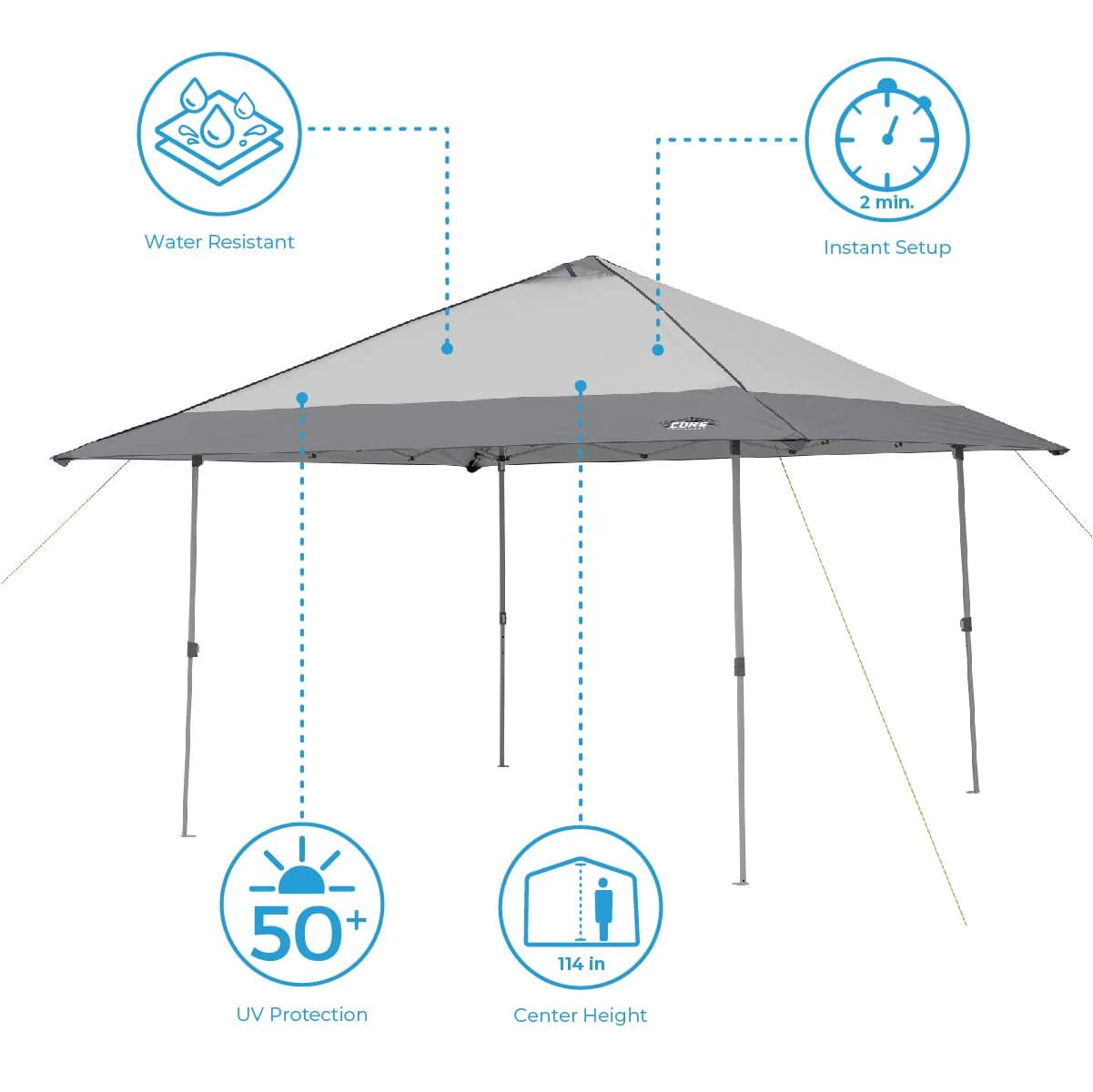 کنوپی اتومات کر – سایبان 4×4 متر کمپینگ Core 13′ x 13′ Instant Canopy — تصویر ۹
