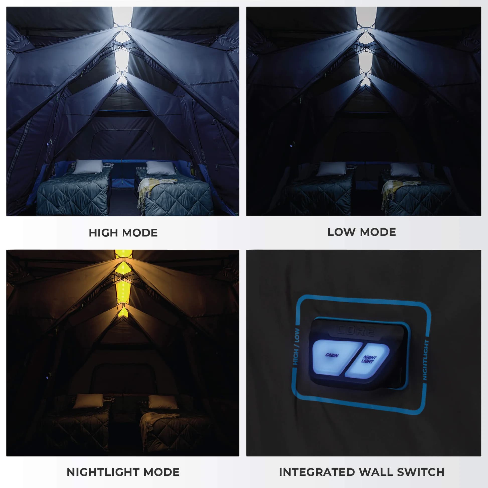 چادر اتومات کر – 12 نفره کمپینگ چراغ دار Core 12 Person Lighted Instant Cabin Tent — تصویر ۶