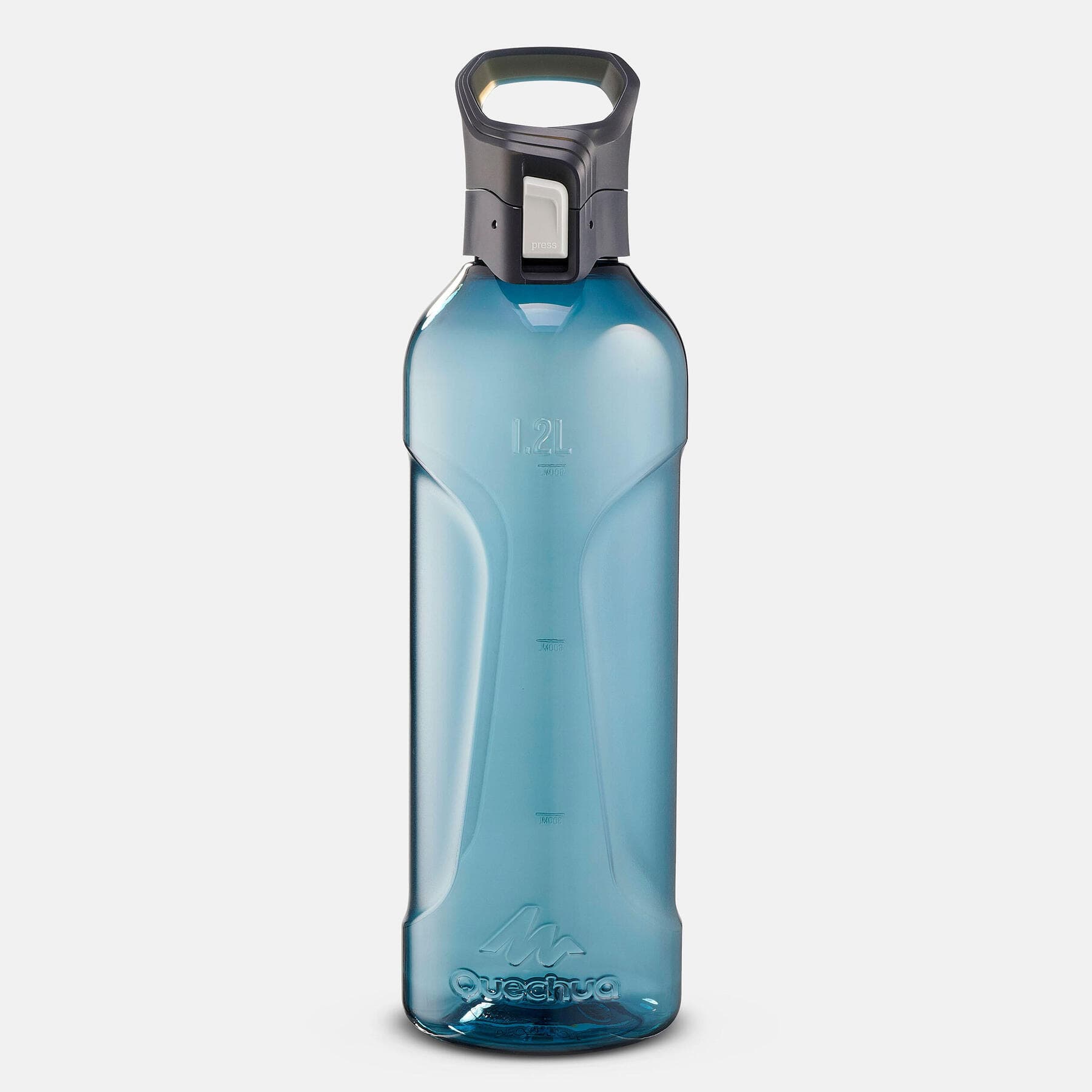 بطری آب کچوا – قمقمه 1.2 لیتری Quechua 1.2L Quick Opening Hiking Water Bottle – Ecozen® – Blue — تصویر ۱۱