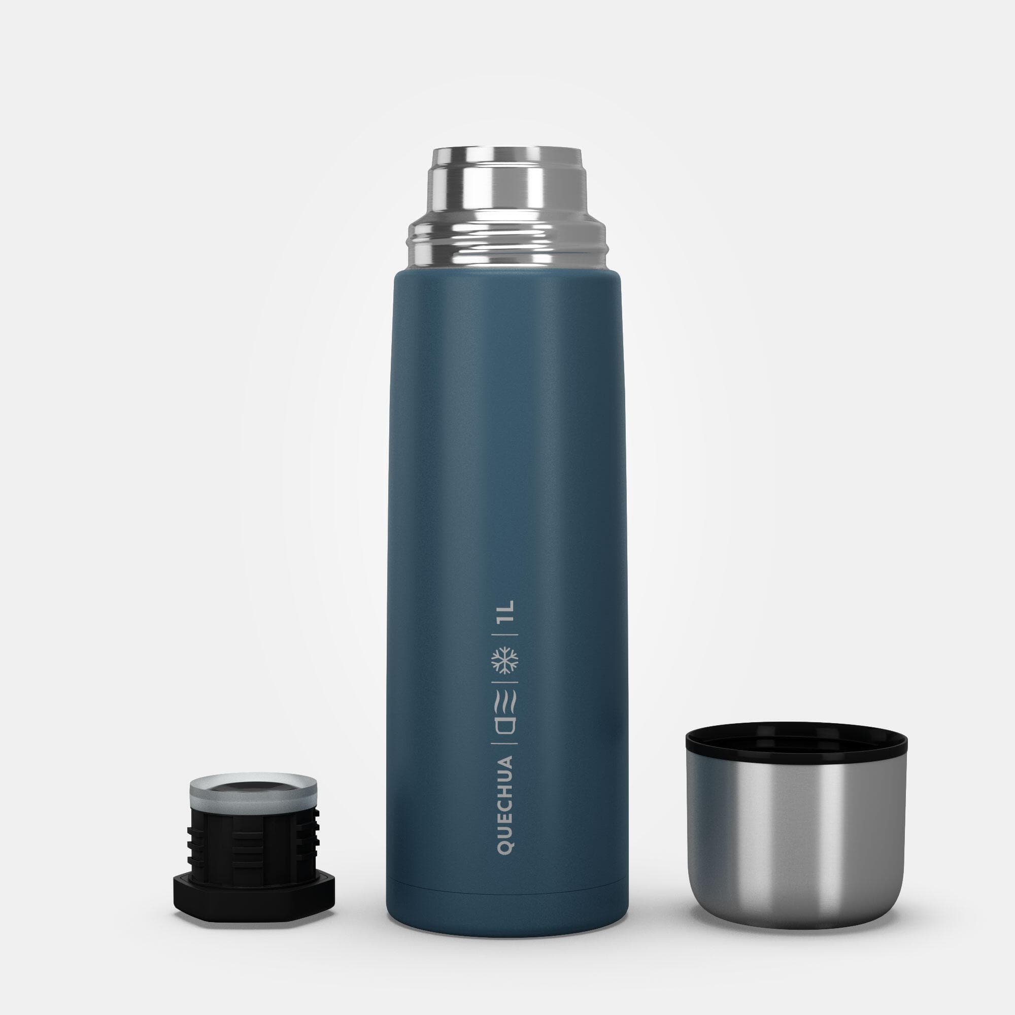فلاسک کچوا استیل Quechua Stainless Steel Outdoor Thermos – 1 Liter – Blue — تصویر ۱۰